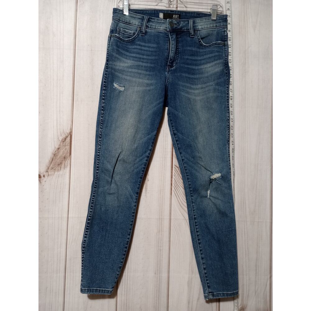 Kut From The Kloth Jeans Womens 4 Connie High Rise Fab Ab Ankle Skinny Distresse